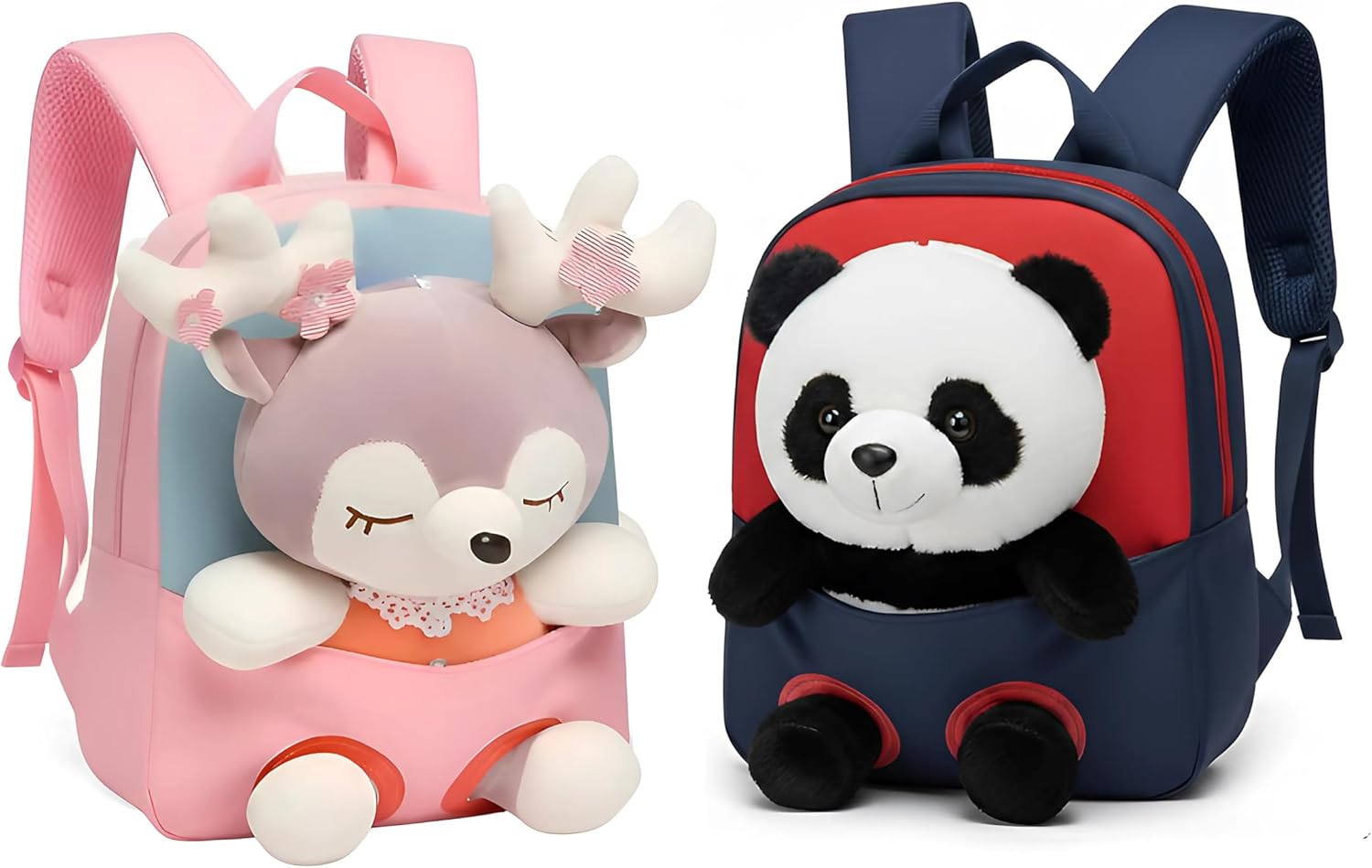 Kids Backpack with Plush Animal Toy – Soft Stuffed Animals for Toddlers Ages 2 to 4 | Cute Travel Bag & Birthday Gift for Boys and Girls