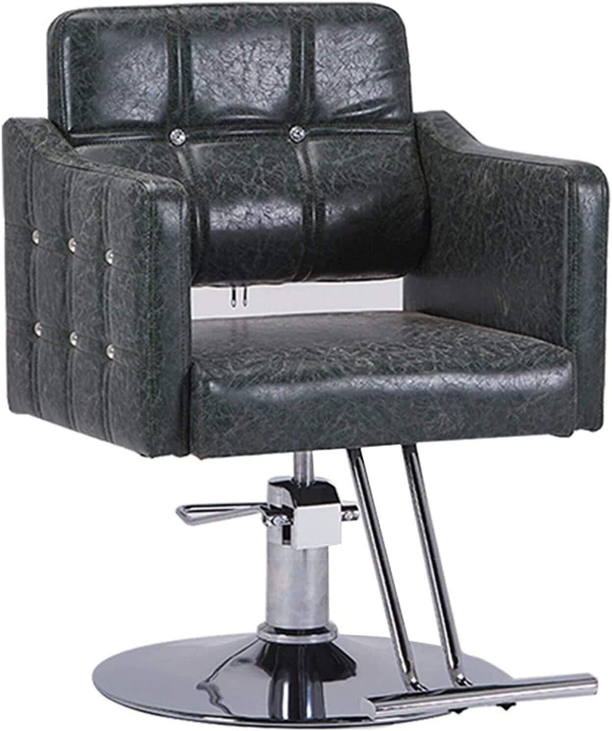 Amazon｜理容室椅子 サロンチェア プレミアム スタイリングチェア 万能油圧リクライニング チェア 椅子 サロンチェアの油圧360°回転さ