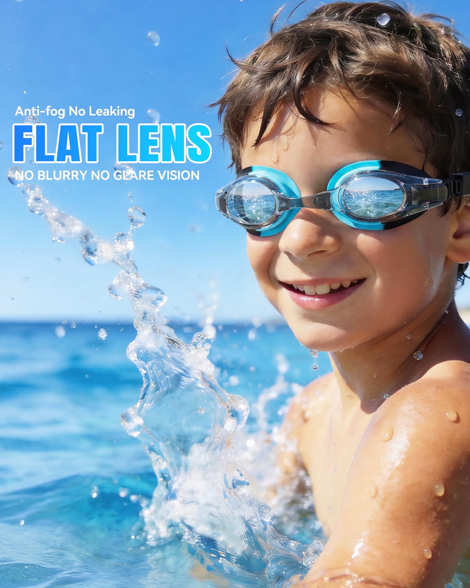 Aegend Lunettes de natation pour enfants de 4 à 16 ans, garçons et filles