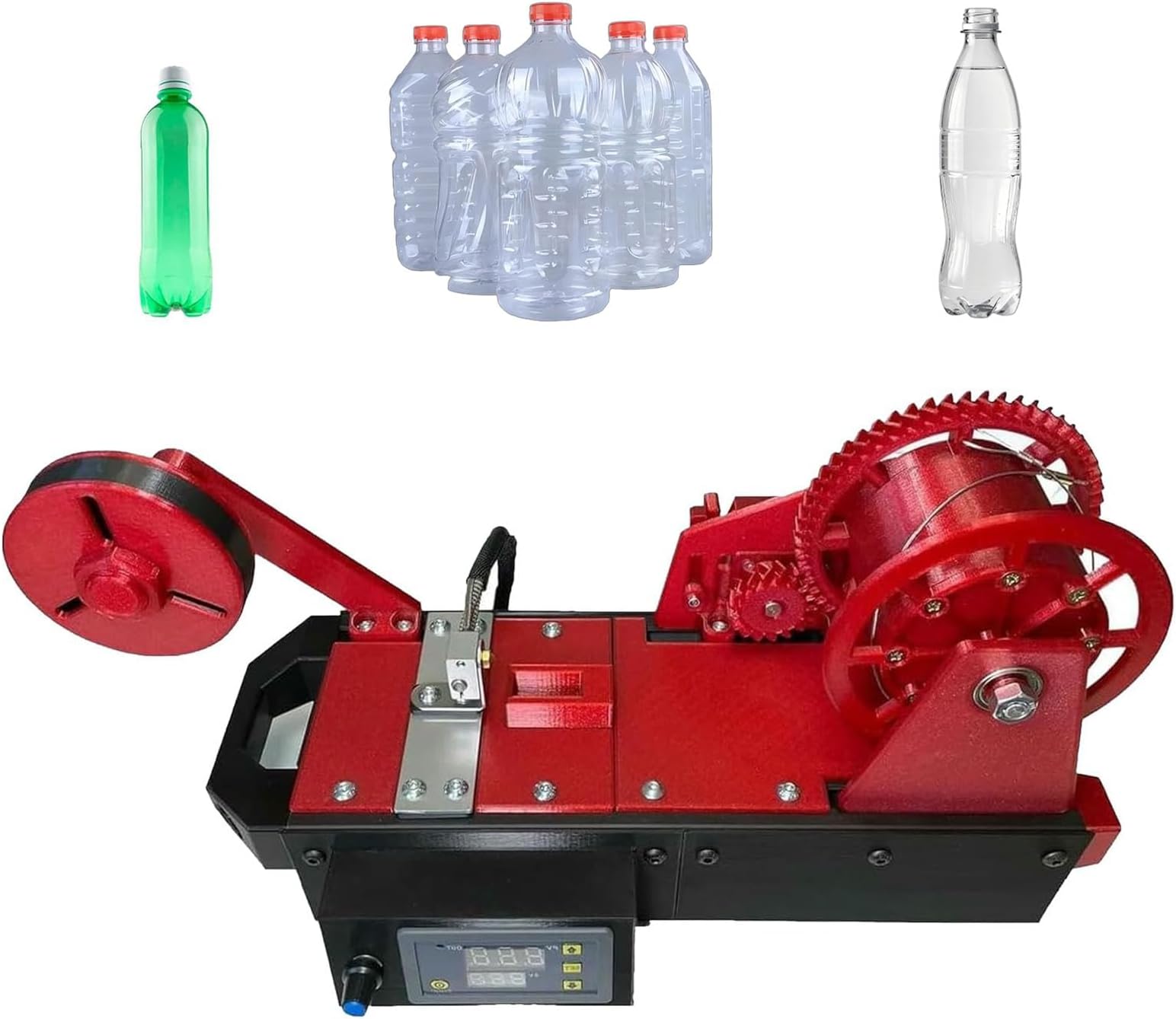 3D Printer Filament Recycler, PET Bottle Recycling Machine with Temperature & Speed Adjustment, Desktop Filament Extruder for Home and Small Studio