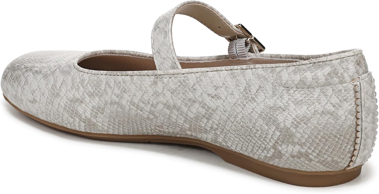 Dr. Scholl's Shoes Womens Wexley Jane Mary Jane Flat Light Grey Snake 11 M - Image 8