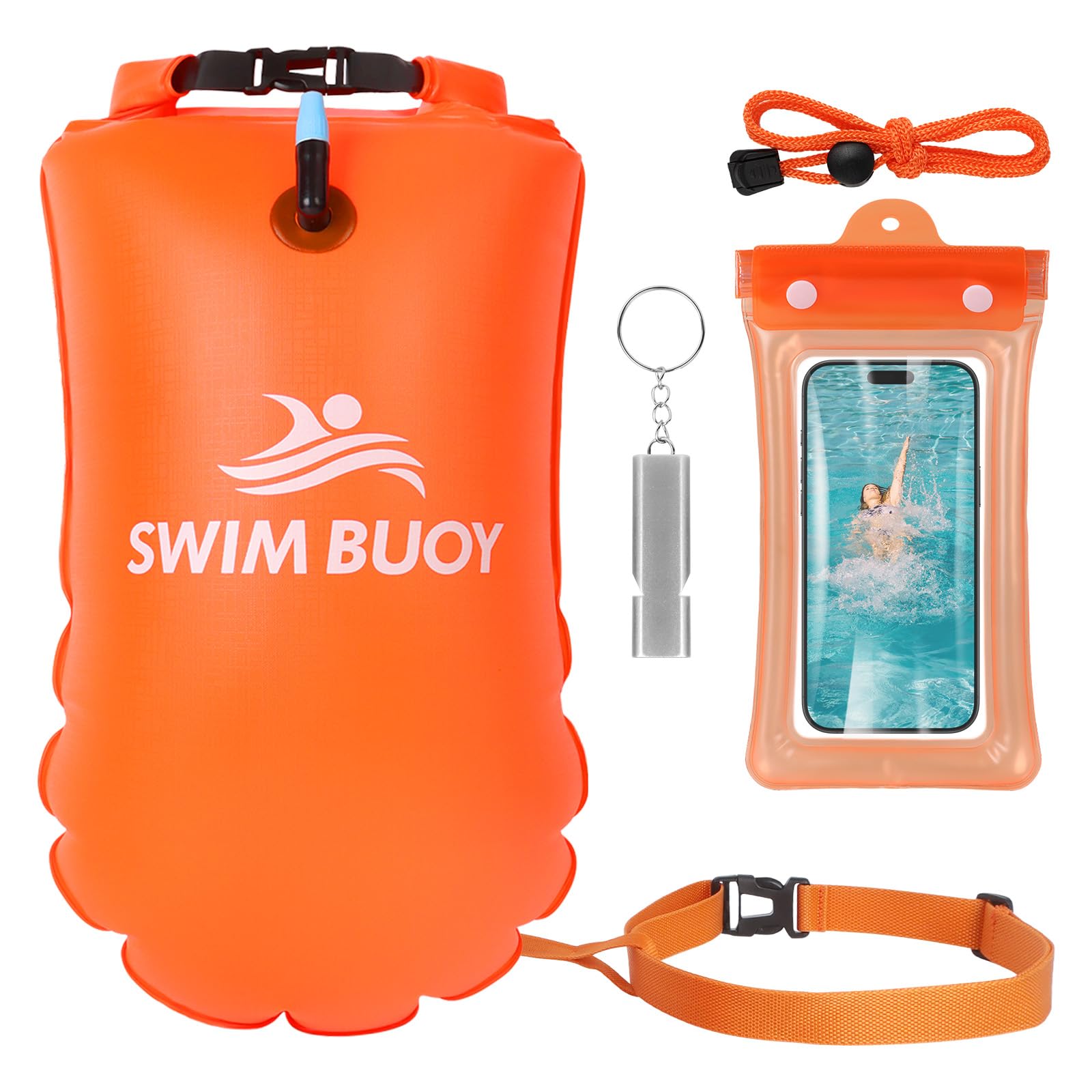 Aragallant 28L Boya de Natación Inflable, Bolsa Impermeable Seca, Flotadora Inflable con Cinturón Ajustable para Deportes Acuáticos, Kayakistas, Surfistas, Canotaje