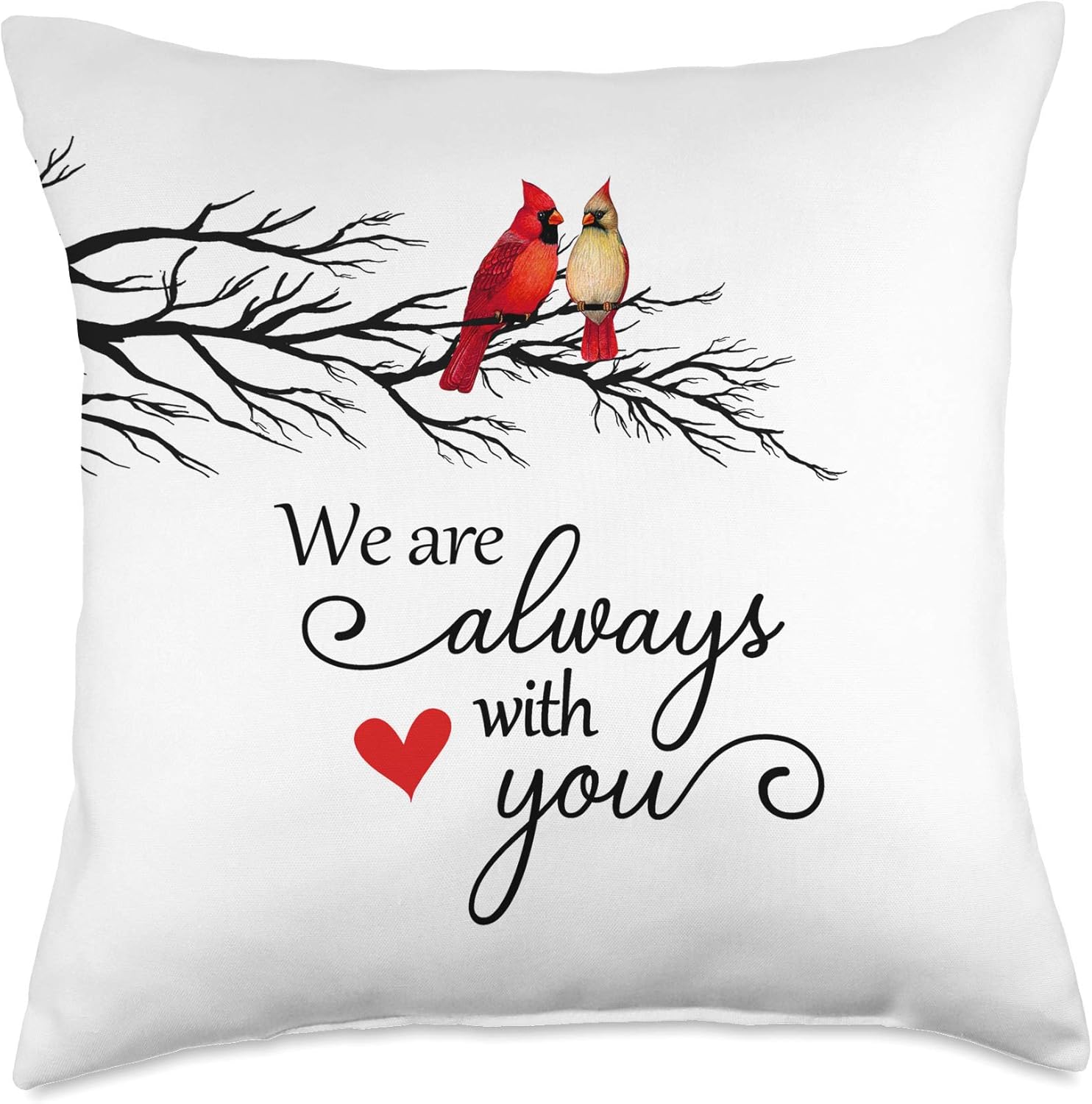 We Are Always With You Male Female Cardinals Throw Pillow