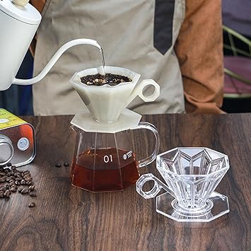 CALANDIS Reusable Professional Drip Coffee Cone Strainer for Perfect Extraction Beige