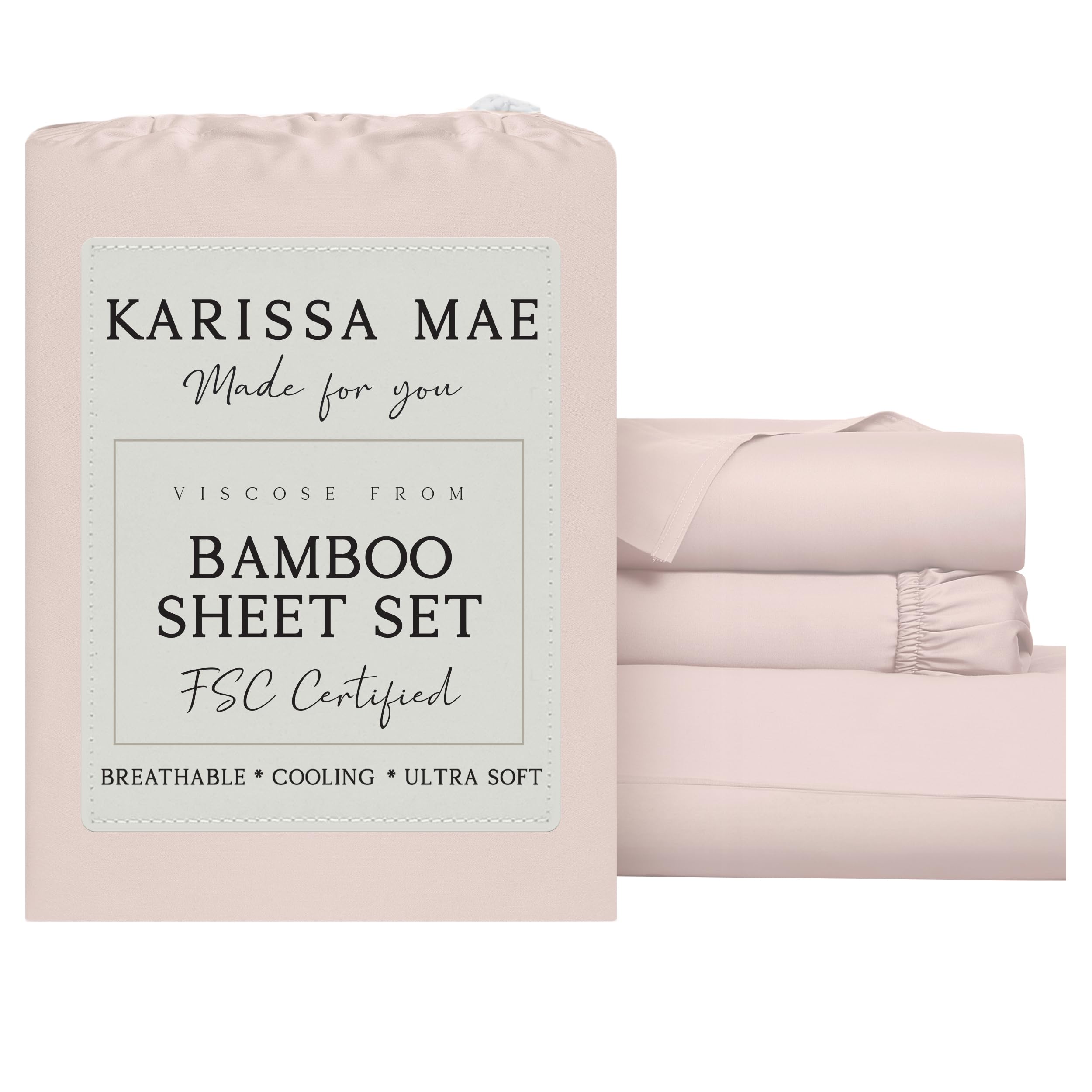 KARISSA MAE Luxury Bamboo Viscose Twin Size Sheet Set