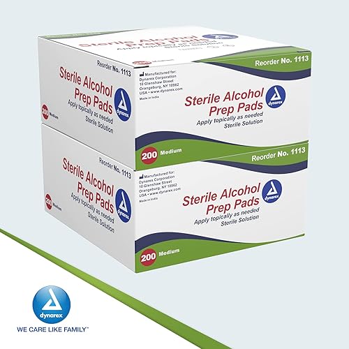 Vista 7 de Dynarex Almohadillas de preparación de alcohol, almohadillas de preparación de grado médico y no tejidas, saturadas con 70% de alcohol isopropílico
