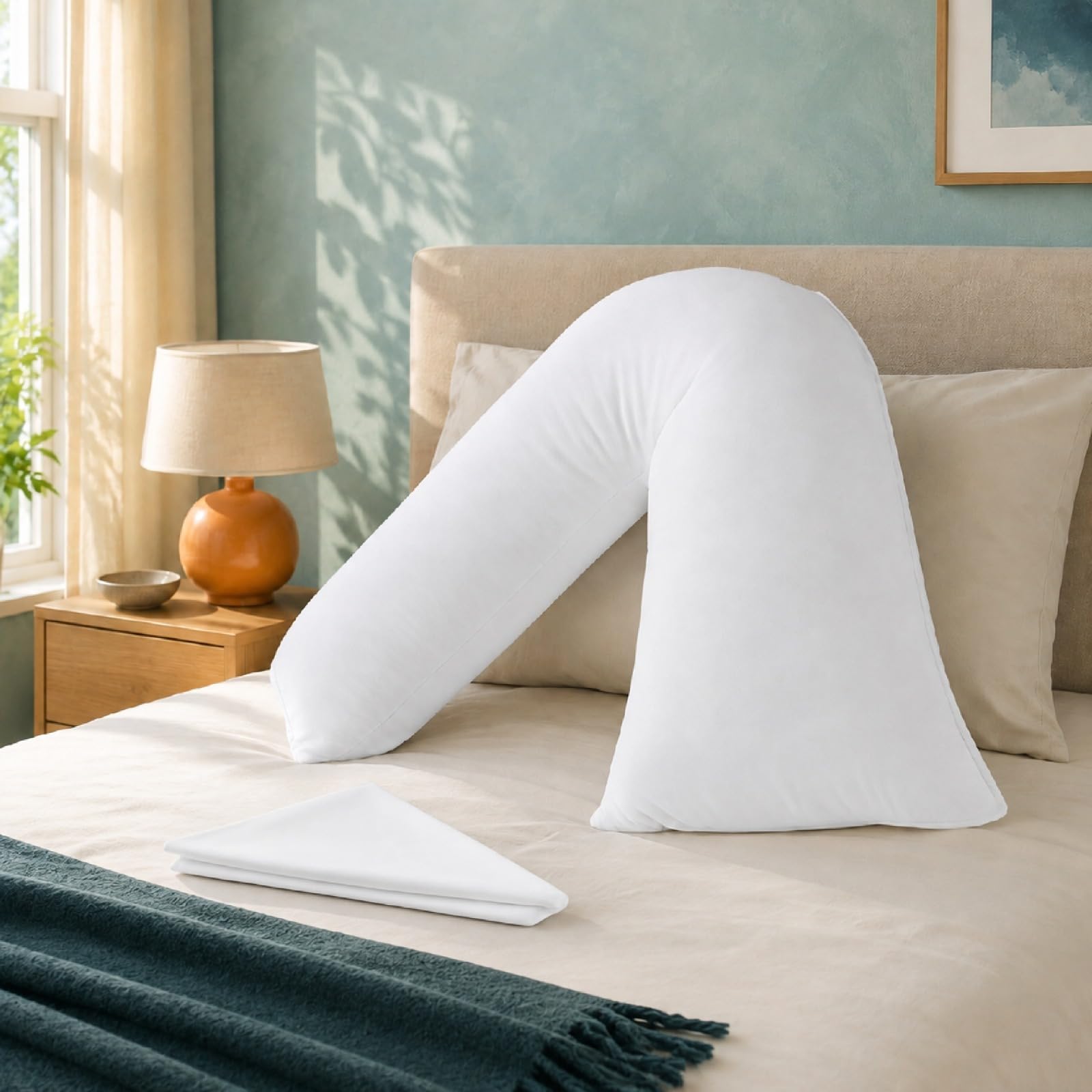 Insignia Lifestyle Orthopedic V Shaped Pillow with Pillowcase