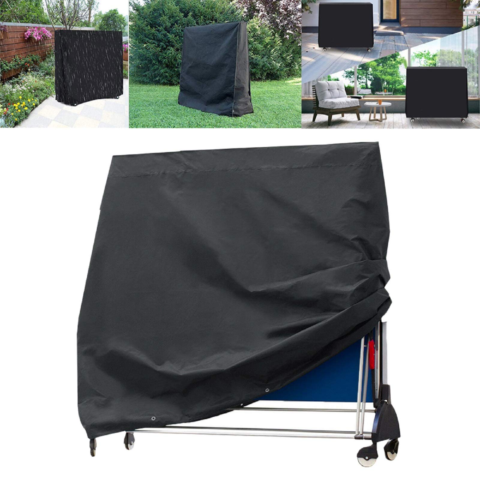 Trintion Tischtennisplatte Abdeckung Wasserdicht Pingpong Schutzhülle Winddicht UV-Beständiges Schwerlast Reißfest Tischtennis Abdeckhaube 165×70×185cm
