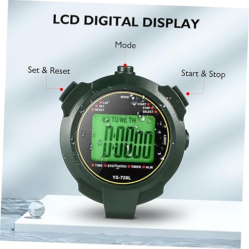 Miniatura 3 de Alasum Cronómetro deportivo digital portátil con fecha multifunción para entrenamiento de fitness y uso de gimnasio y fácil operación