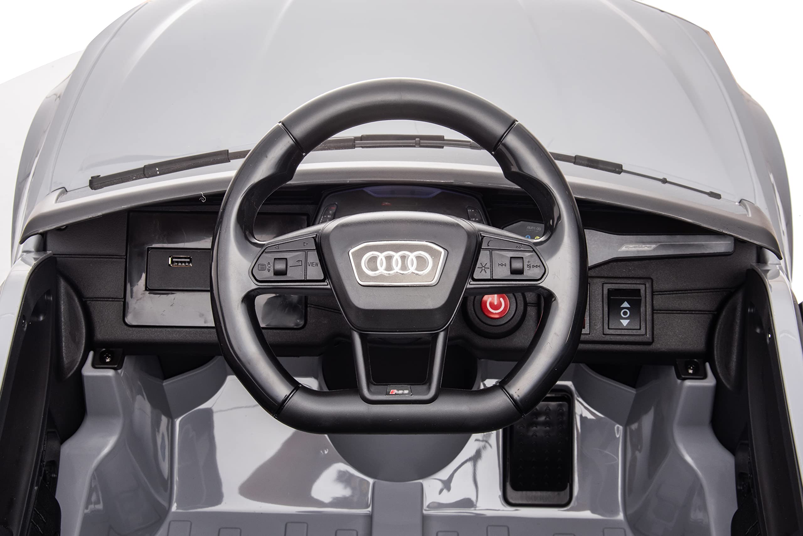 FINOOS Voiture Électrique Enfant A.U.D.I. RS6 2,4 GHz 2 x Moteur 12V 30W V. Max. 5 Km/h Télécommande Effets Sonores Rose