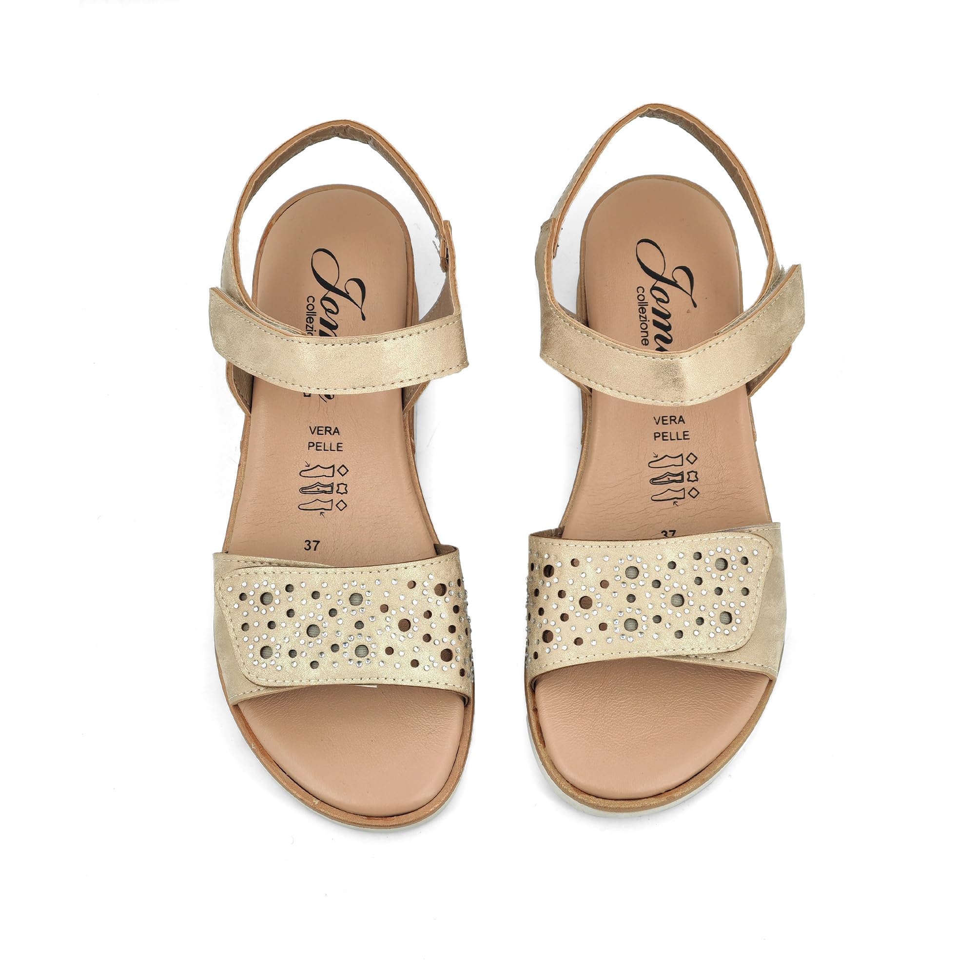 JOMIX Sandales Femme avec Scratch Chaussures de Randonnée Confortable pour Extérieur Plage Fabriqué en Italie