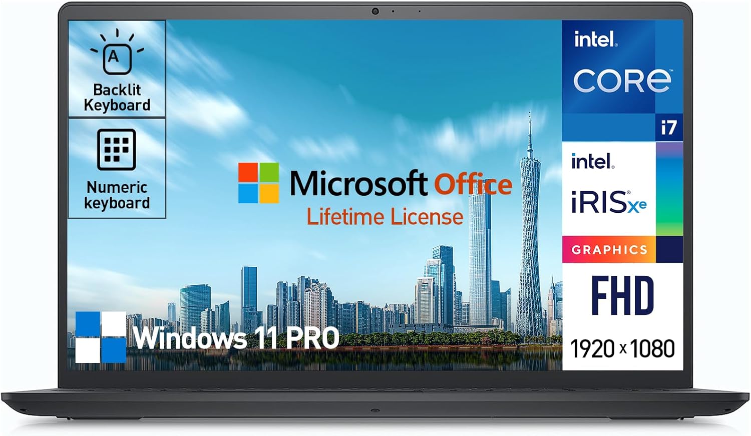 Dell Inspiron 15 3520 3000 Laptop Computer, 15.6 Inch FHD Business Laptop, Intel 10-Core i7, 64GB RAM, 1TB SSD+512GB Docking Set, Windows 11 Pro Lifetime Office, Backlit 10-Key,WiFi 6