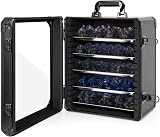 AKOZLIN Mallette de rangement miniature avec serrure, 5 compartiments magnétiques en métal et cadre en aluminium (M-33,5 x 25,6 x 38,6 cm) - 4