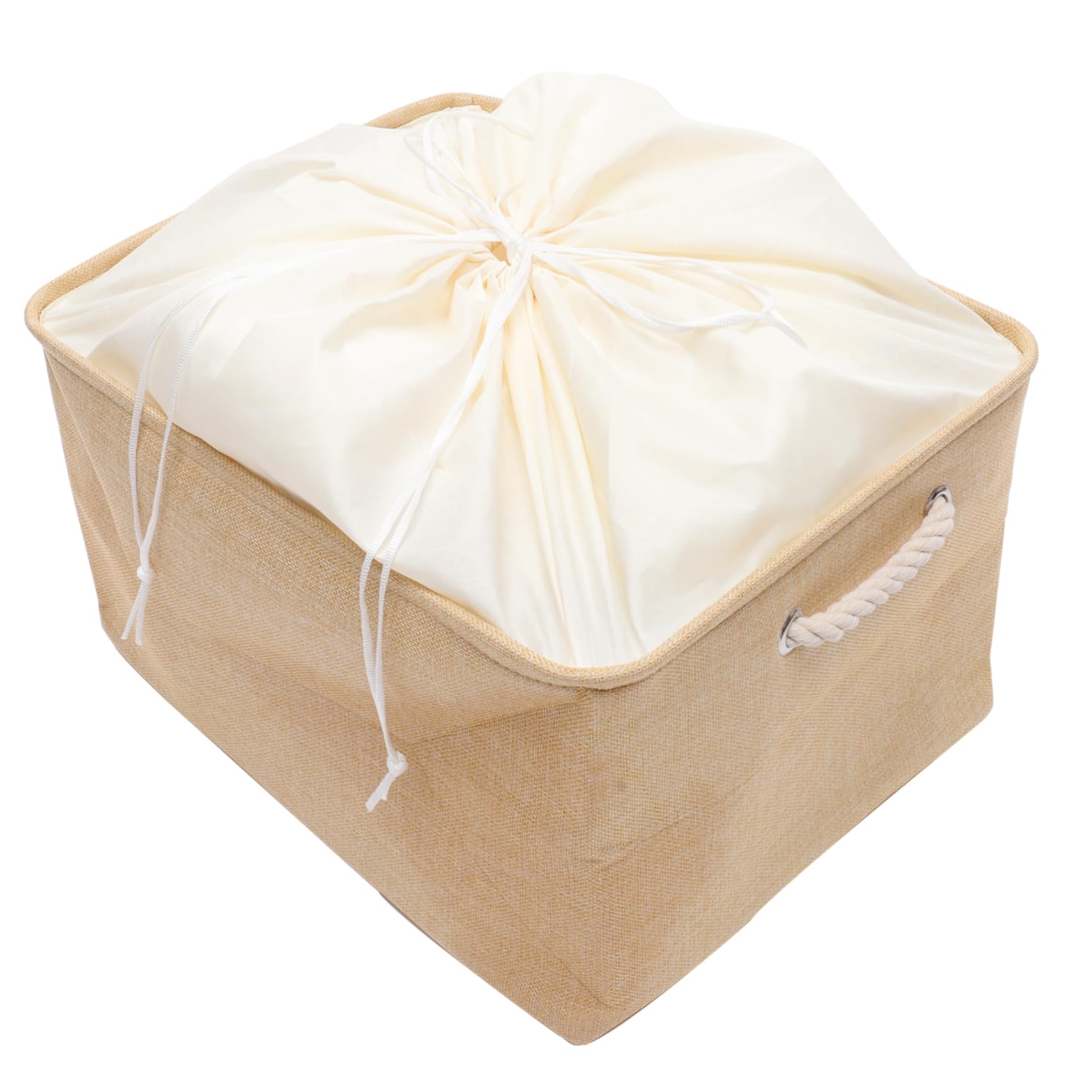 Cesto Portaoggetti Traspirante e Facile da Usare Grande Capacità Beige Design Creativo e Pieghevole per Organizzare Giochi e Cosmetici