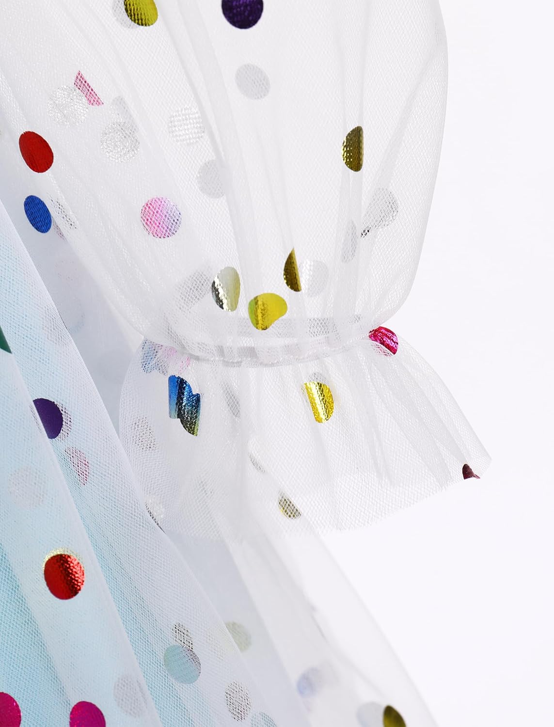 IMEKIS Toddler Girl Birthday Dress Floral Confetti Tulle Formal Wedding Party Long Sleeve Dress Cake Smash Photo Shoot - Image 7