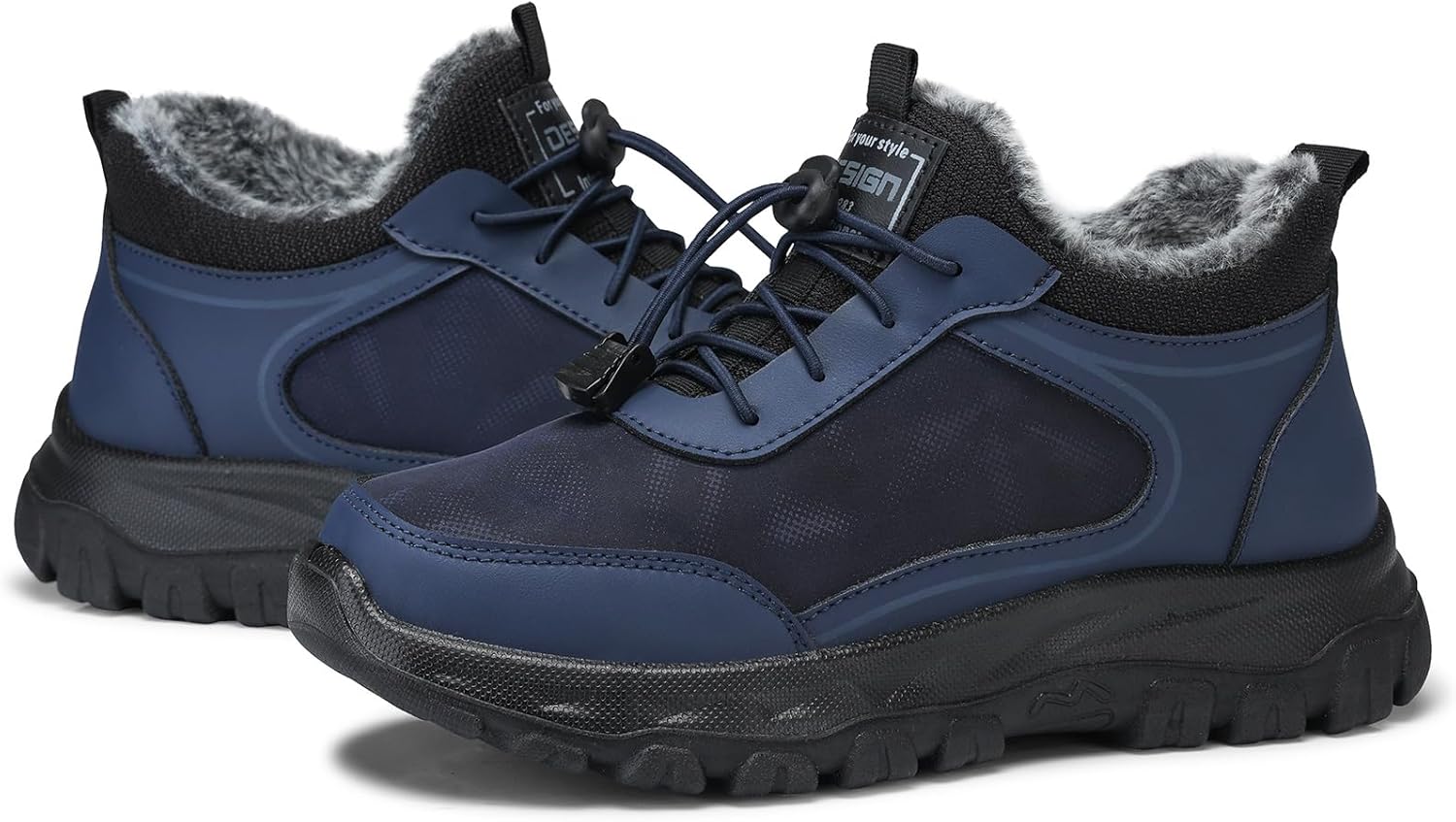 SHIBEVER Womens Winter Snow Boots: Women Ankle Booties Warm Fur Lined Waterproof Insulated Slip On Outdoor Shoes