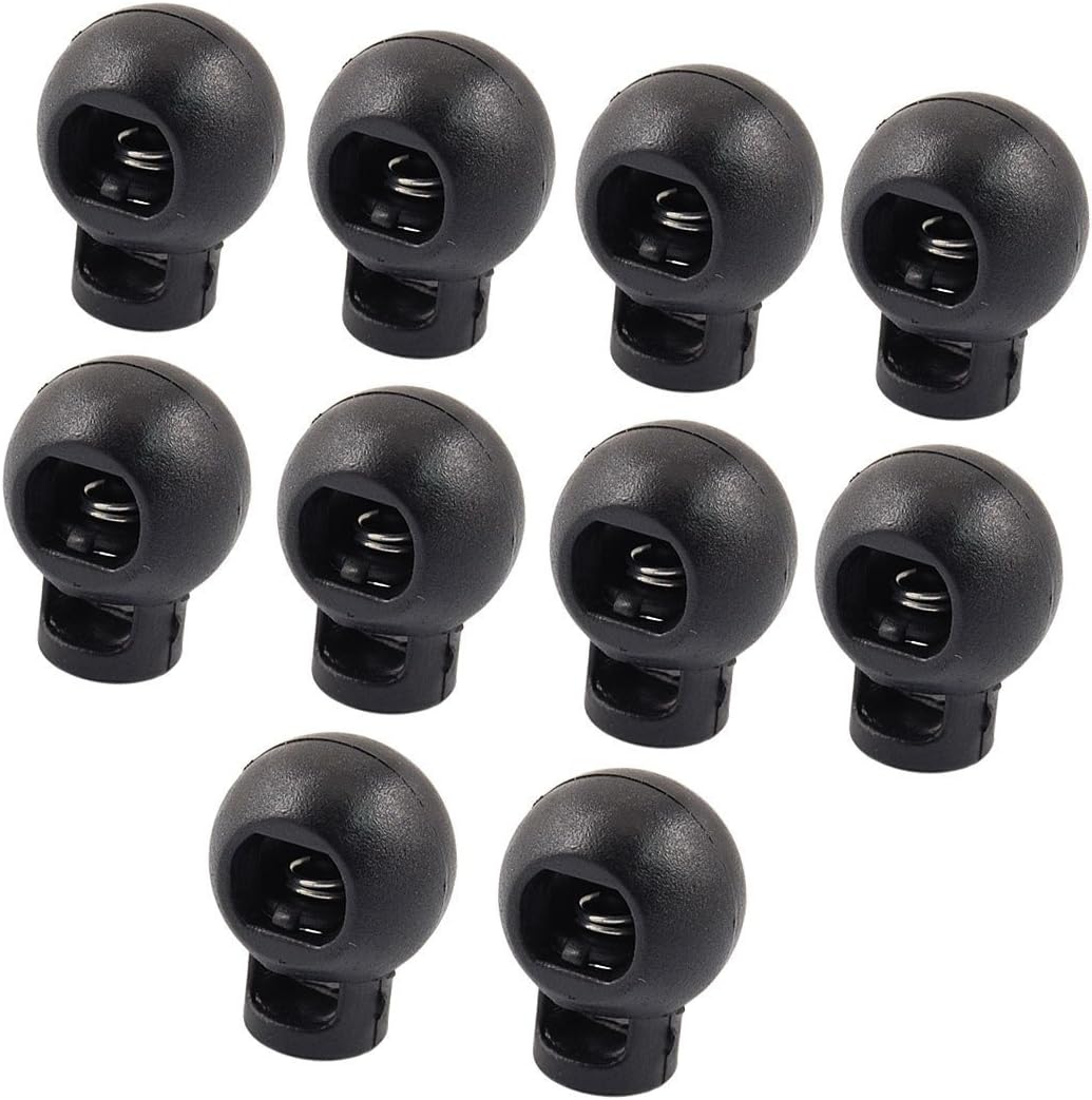 Flyshop Spring Loaded Round Toggle Stop Cord Locks End 20 Pcs White 0.9" x 0.7"