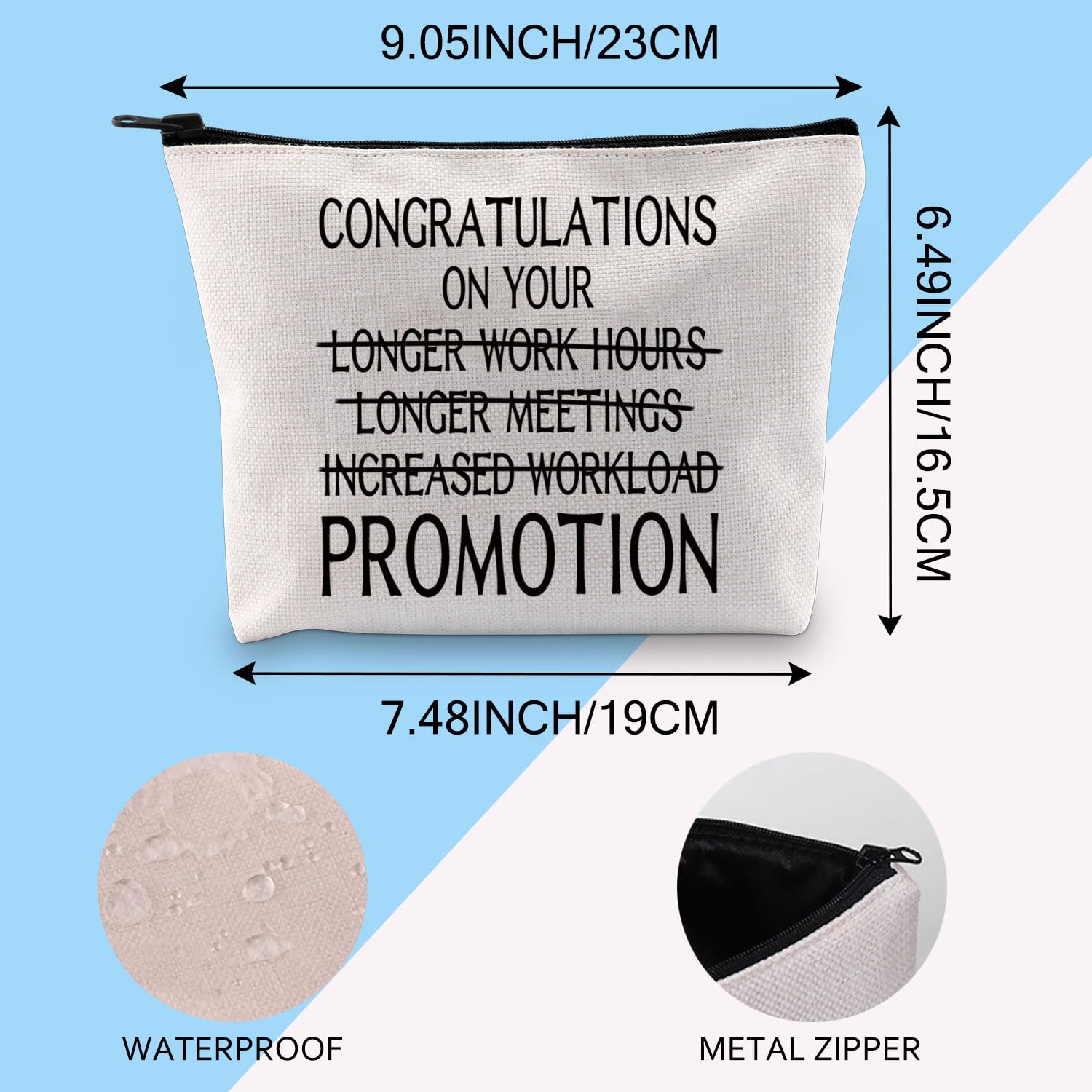 Work Promotion Makeup Bag Congratulations on Work Promotion Gift for Her Funny Work Promotion Job Promotion Gifts Zipper Pouch (WORKLOAD Promotion 3uk) - Image 3
