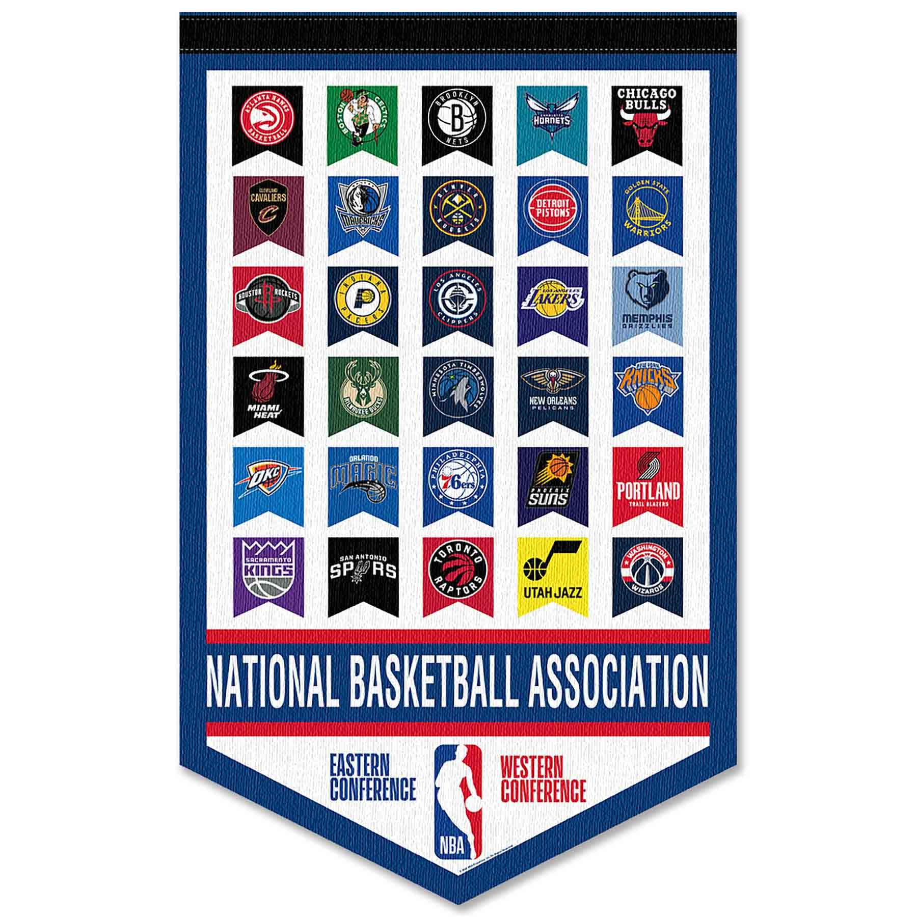 WinCraft Basketball League All Teams Pennant Banner