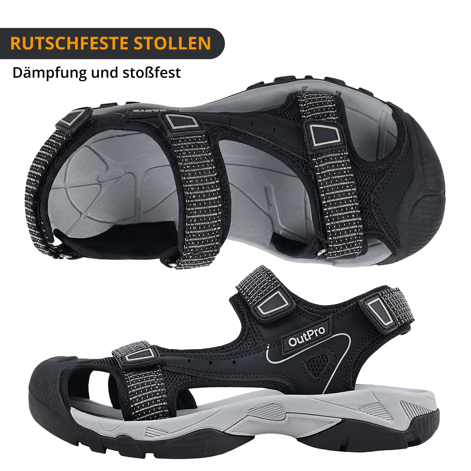 Damen Wander Trekkingsandalen wasserdicht geschlossener Zehenpartie bequeme Outdoor Sandalen für Sommer Strand Wandern Camping