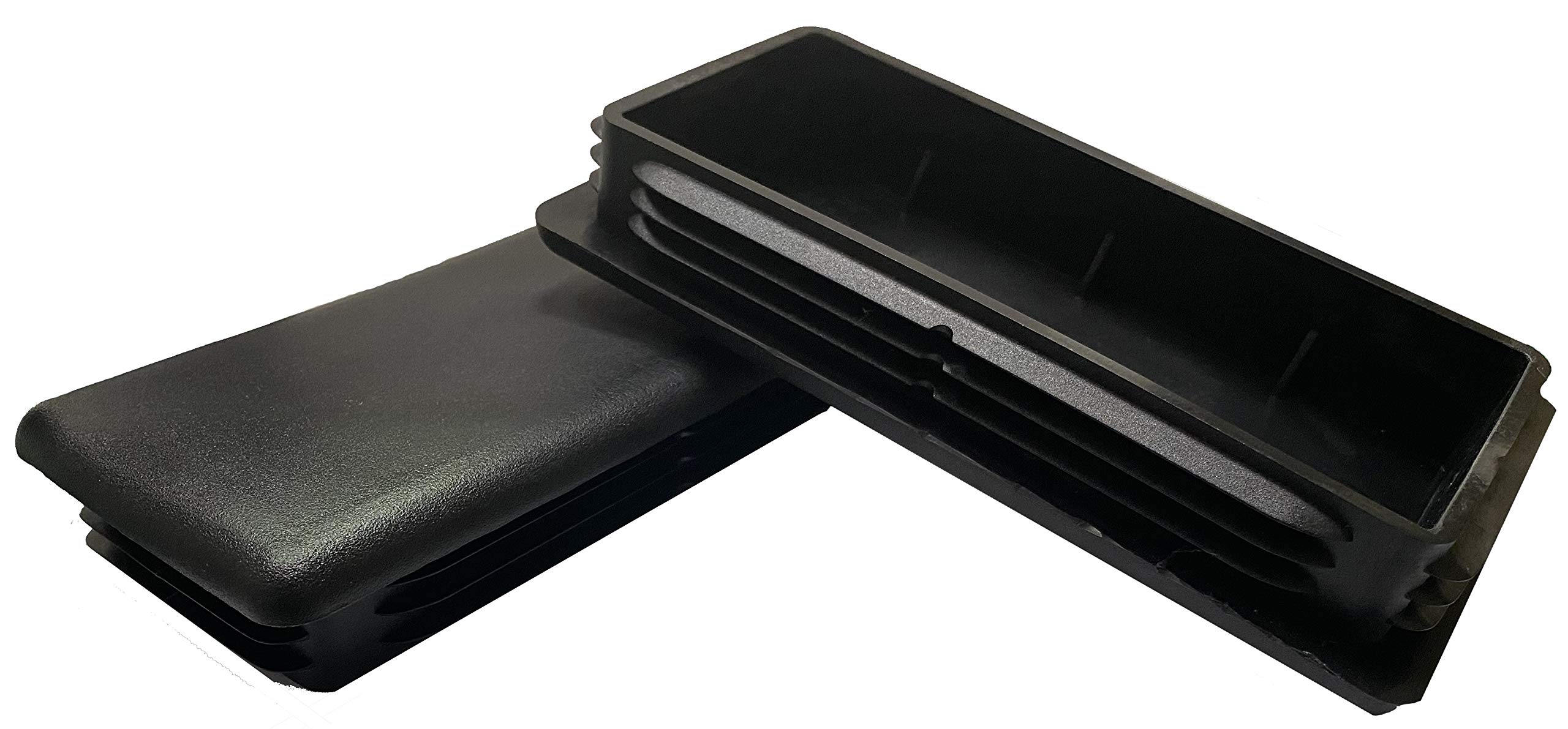 Dexierp Black Protection Force 4 X 8" 102 X 203Mm (Pack Of 1) Rectangular Od Tubing Plastic Insert Plug, Tubing Post End Cap, Chair Glide