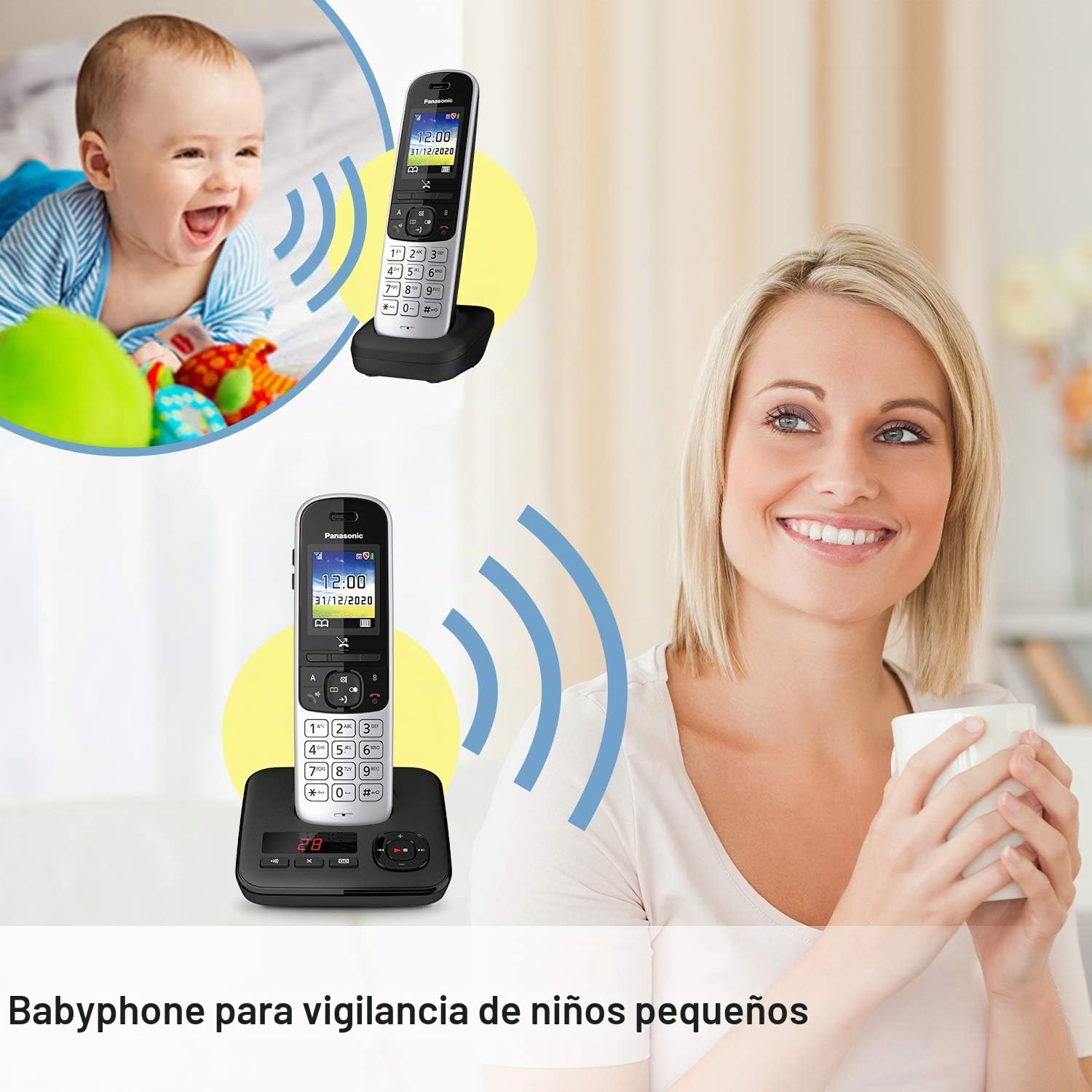 Teléfonos con Cable Marca PANASONIC Modelo KX-TGH722GS Black