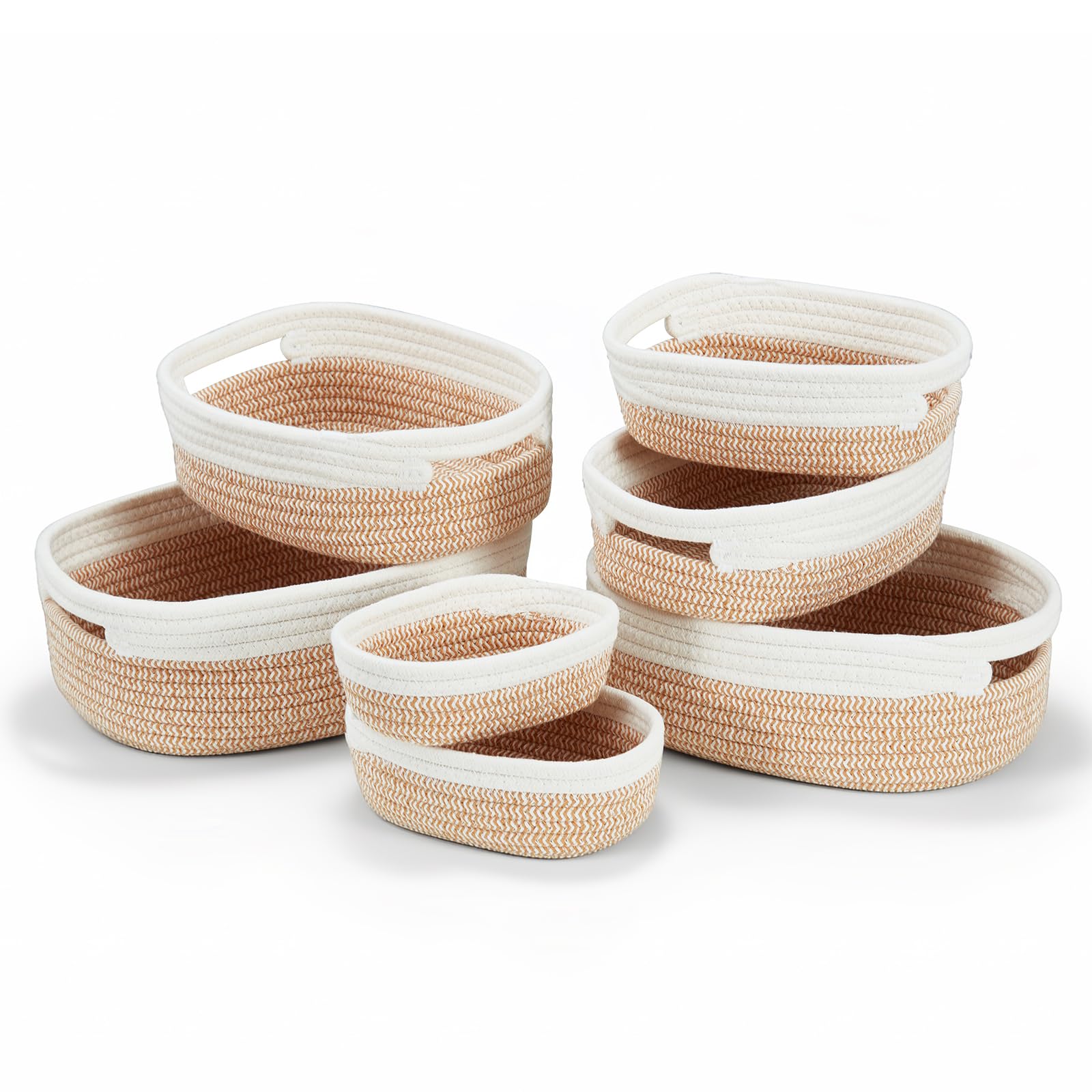 Boîtes de rangement en coton pour placard et panier ovale de rangement étagère lot de 7