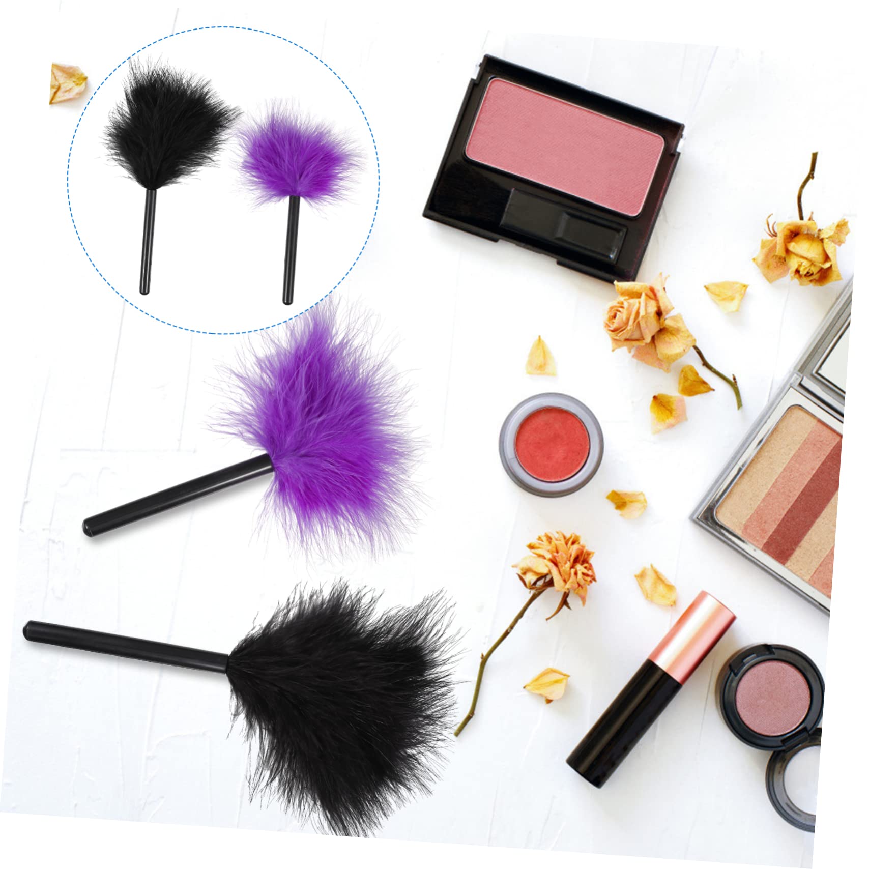 VALICLUD 2Pcs Fluffy Makeup Puff Velour for Loose Application Soft Cosmetic Tools for Makeup Blending