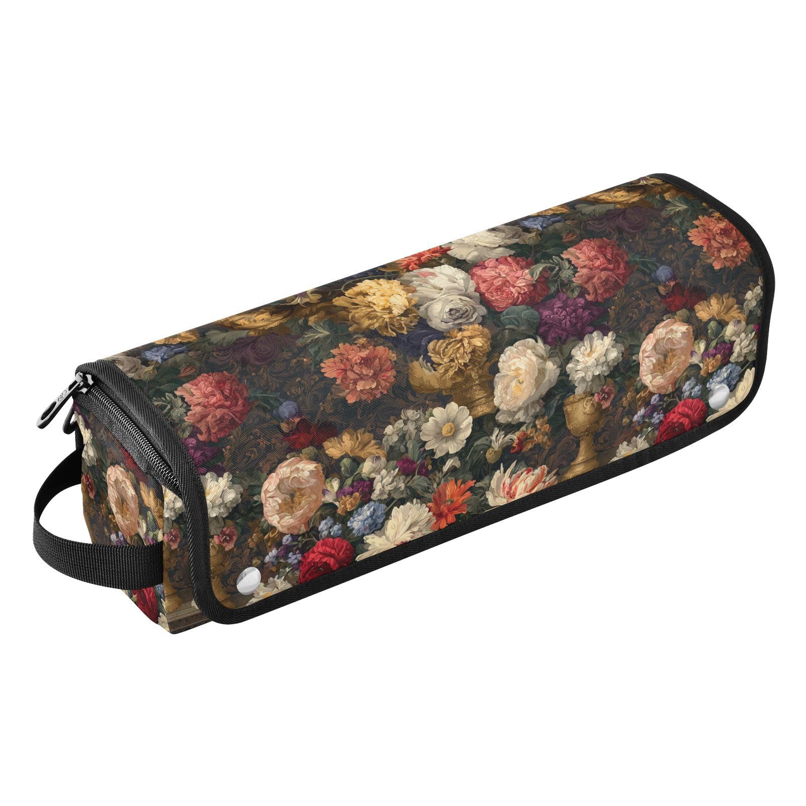 Vintage Floral Beige Hair Iron Tools Travel Bag for Flat Irons Straighteners Curling Iron Hair Tools Travel Organizer Women Essentials Heat Resistant Mat Portable Essentials-image-12