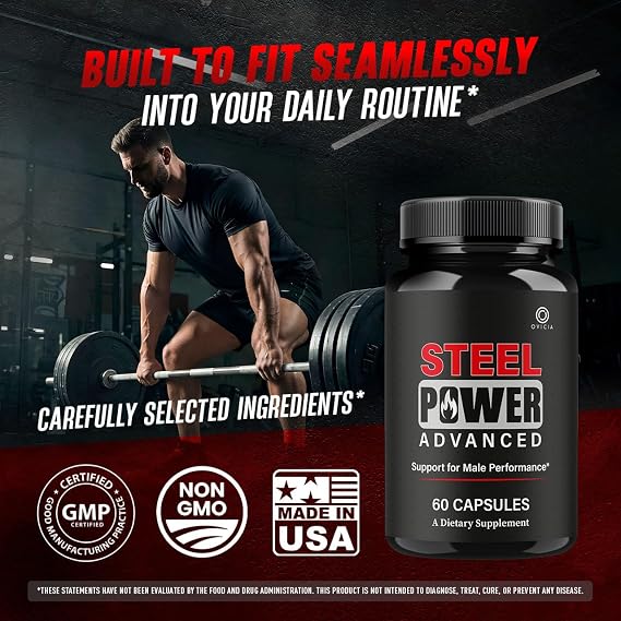 (2 Pack) Steel Power - Steel Power Pills All Natural Maximum Strength, Daily SteelPower Capsules Premium Advanced Support Formula for Overall Health & General Wellness, 120 Capsules for 2 Months