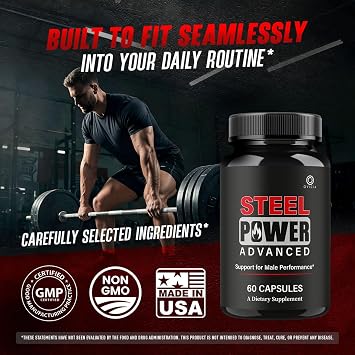 (2 Pack) Steel Power - Steel Power Pills All Natural Maximum Strength, Daily SteelPower Capsules Premium Advanced Support Formula for Overall Health & General Wellness, 120 Capsules for 2 Months