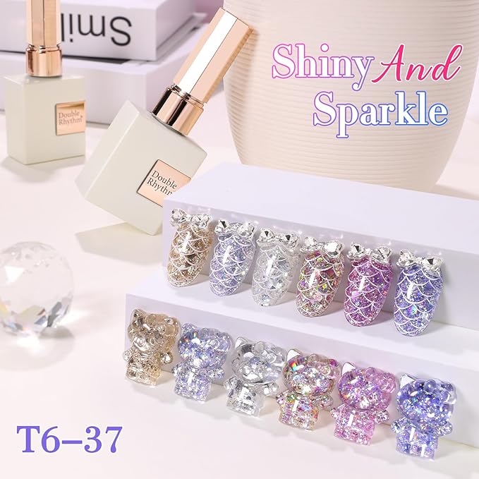 Set de 6 esmaltes con glitter 15 ml miniatura 2