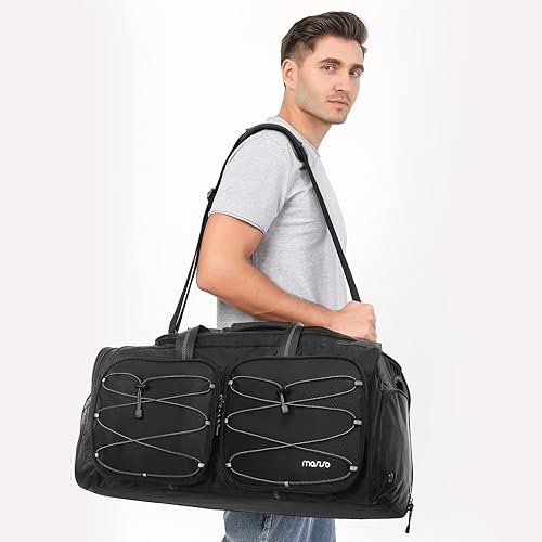 Miniatura 6 de MOSISO Bolsa de béisbol, bolsa de gran capacidad, bolsa de béisbol para bate de béisbol con compartimento para zapatos, bolsa de hombro de béisbol