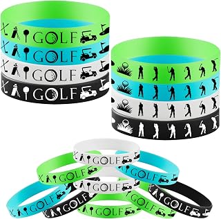 24PCS Golf Themed Rubber Bracelets Sport Silicone Wristbands Party Supplies Decorations Birthday Baby Shower Party Favors
