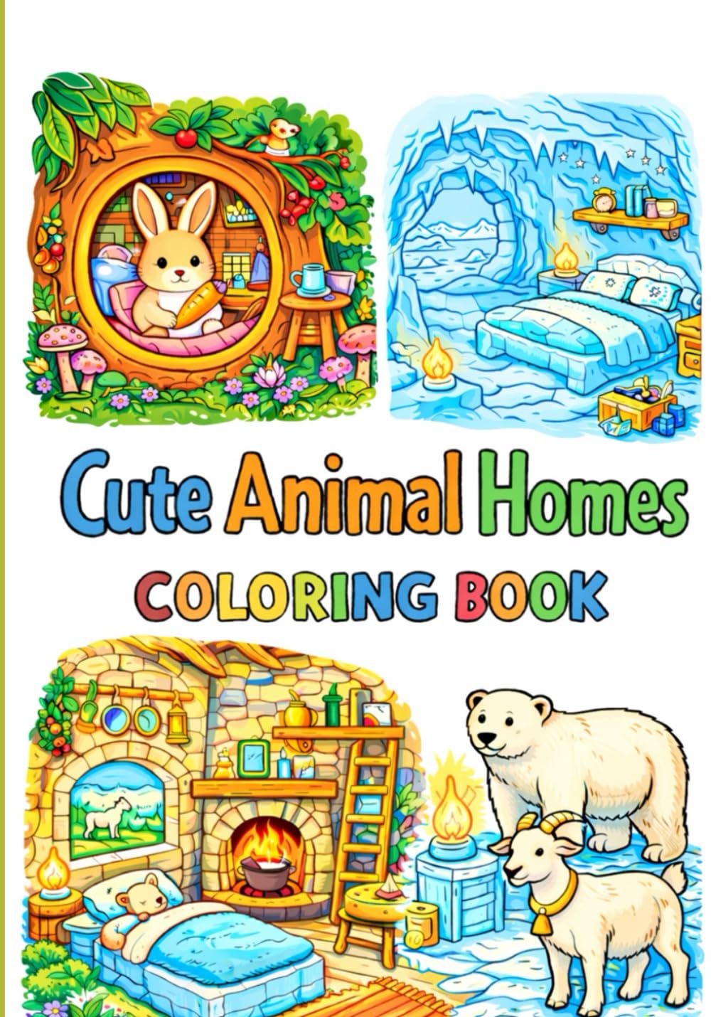 Cute Animal Homes Coloring Book: Adorable Animal Homes to Color and Enjoy