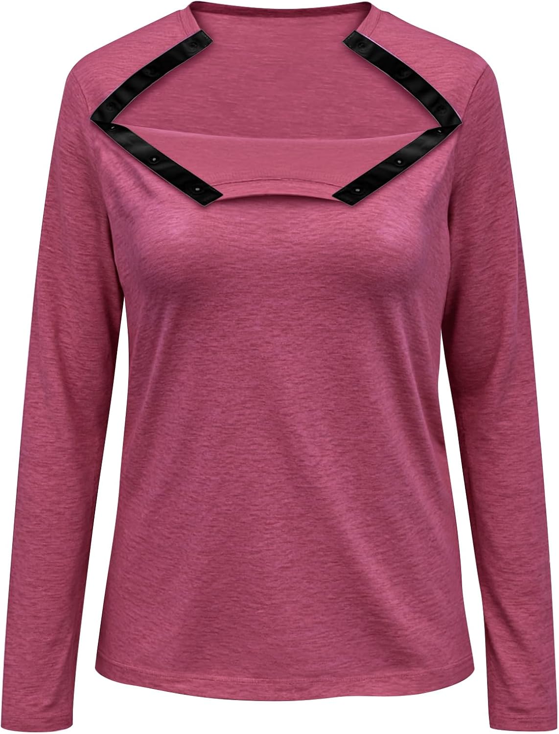 Women's Chemo Shirts for Port Access Chemotherapy Long Sleeves Post Shoulder Surgery Shirts Snap Off The Shoulder Shirt