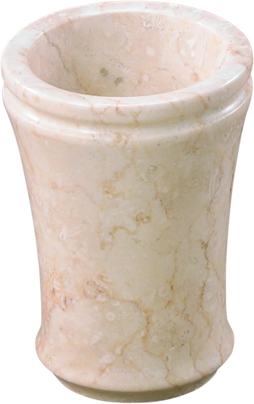 クリエイティブホーム大理石Flutedタンブラー 3.25" Diam. x 4.5" H ベージュ 74594