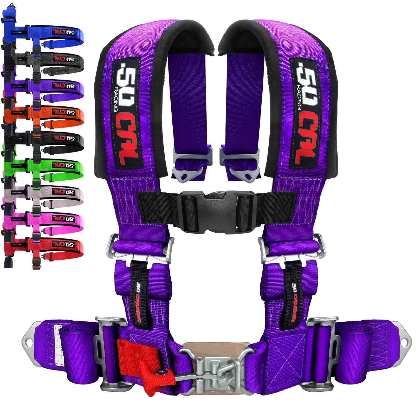 1pc Purple 4 Point Harness for Bucket Seat, Latch Release, 9 Color Options, Racing Harness, Race Car, Off Road, UTV, RZR [6008P1]