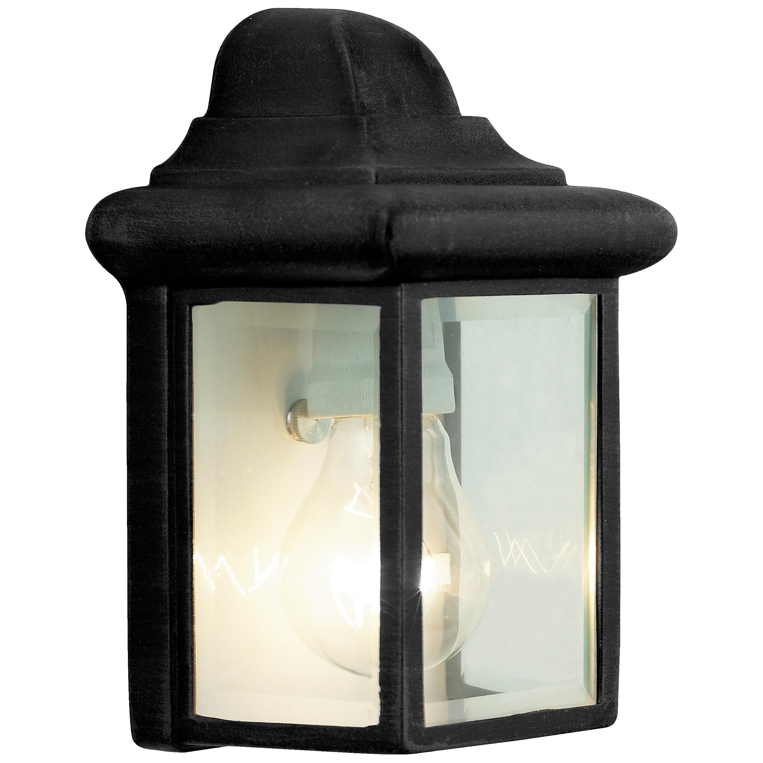 Lightbox Schwarze Außen Wandlampe mit Glas Regenschutz - hängend - Outdoor Wandleuchte - 31 x 17 x 22 cm - E27 - max. 60 W - für den Hauseingang oder das Gartenhaus - aus Metall/Glas - in Schwarz
