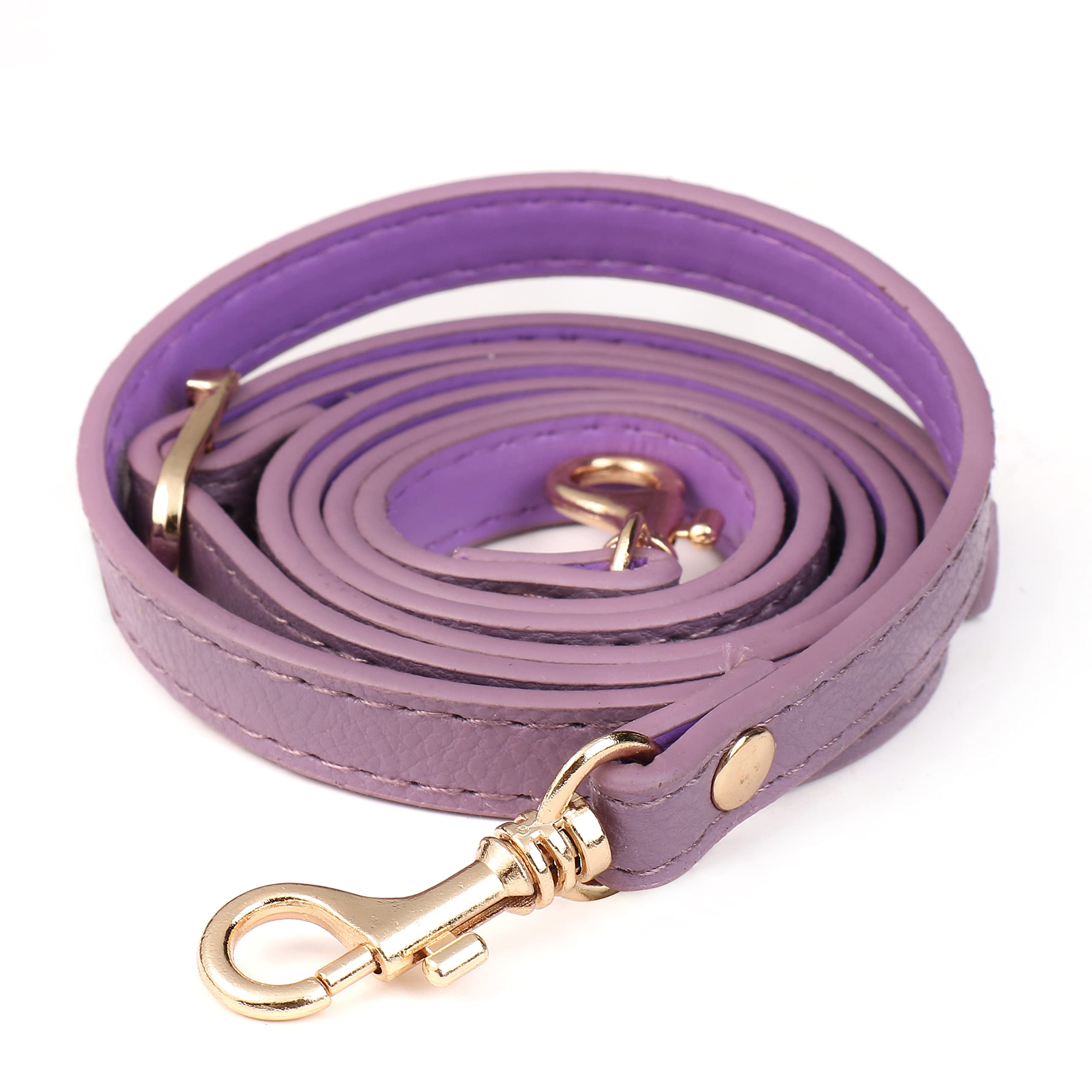 Leather Straps Replacement for Handbags,Purse Strap, Purse Straps Crossbody Replacement Adjustable, Purple with gold buckle โ image 1