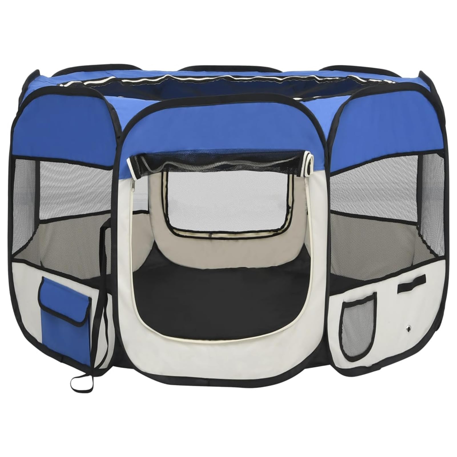 Homgoday Klatka dla psa, składany kojec dla psa z niebieską torbą transportową 90 x 90 x 58 cm, klatka dla psa wewnętrzna klatka dla psa Kennel dla psów klatki dla psów ogrodzenie dla psa na zewnątrz