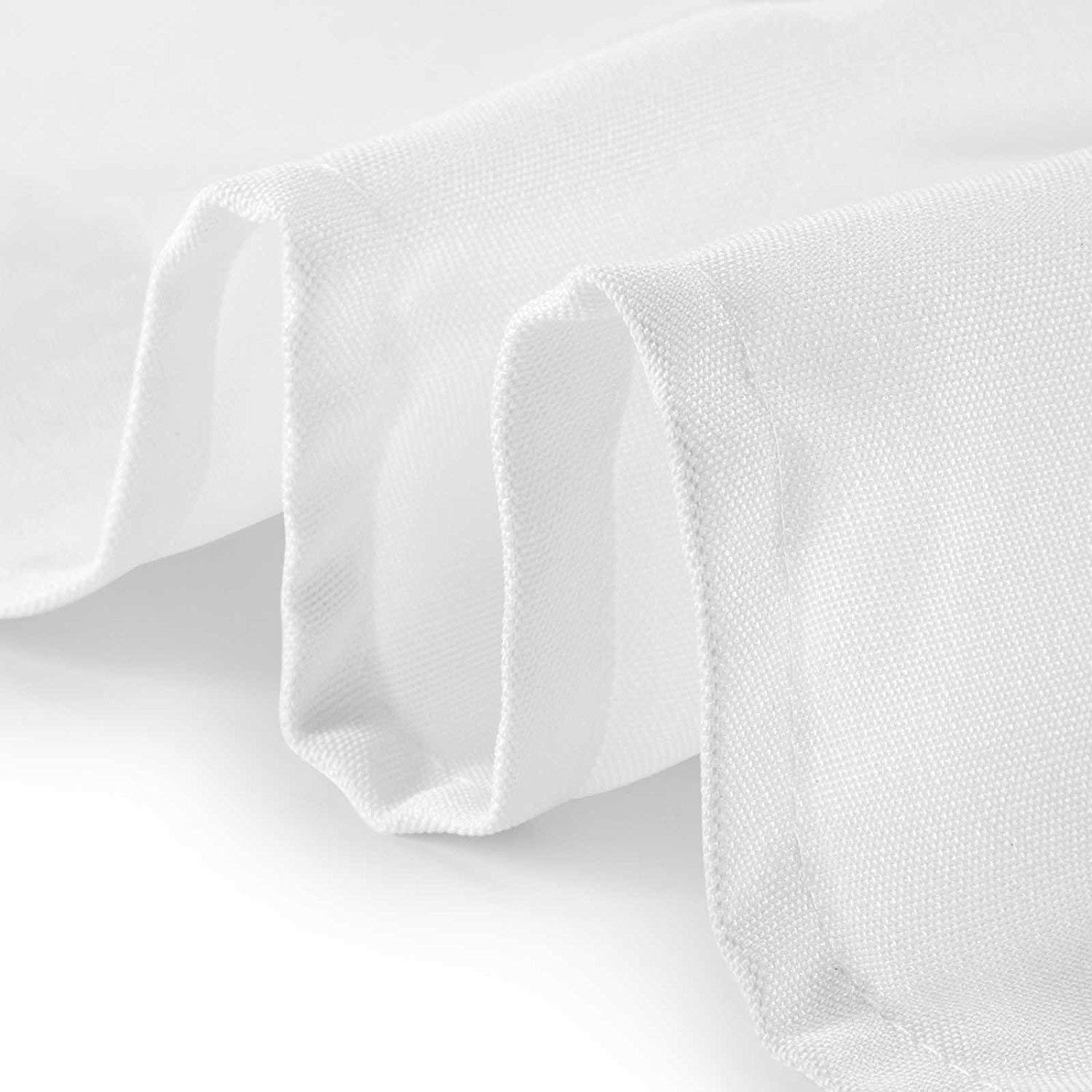 WedDecor 20 Inch White Cotton Polyester Table Napkin for Home, Hotel, Dinning, Wedding, Banquet, Party, Events, Hemmed Edges Lightweight & Machine Washable, 10pcs