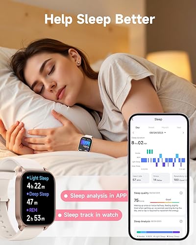 Miniatura 4 de TOOBUR Reloj inteligente para hombres y mujeres, responderhacer llamadas, Alexa integrado, rastreador de fitness, ritmo cardíaco, monitor de sueño,
