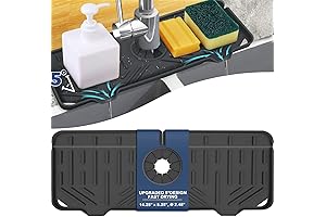 Silicone Faucet Handle Drip Catcher Tray Mat, Silicone Faucet Mat, Dish Soap...