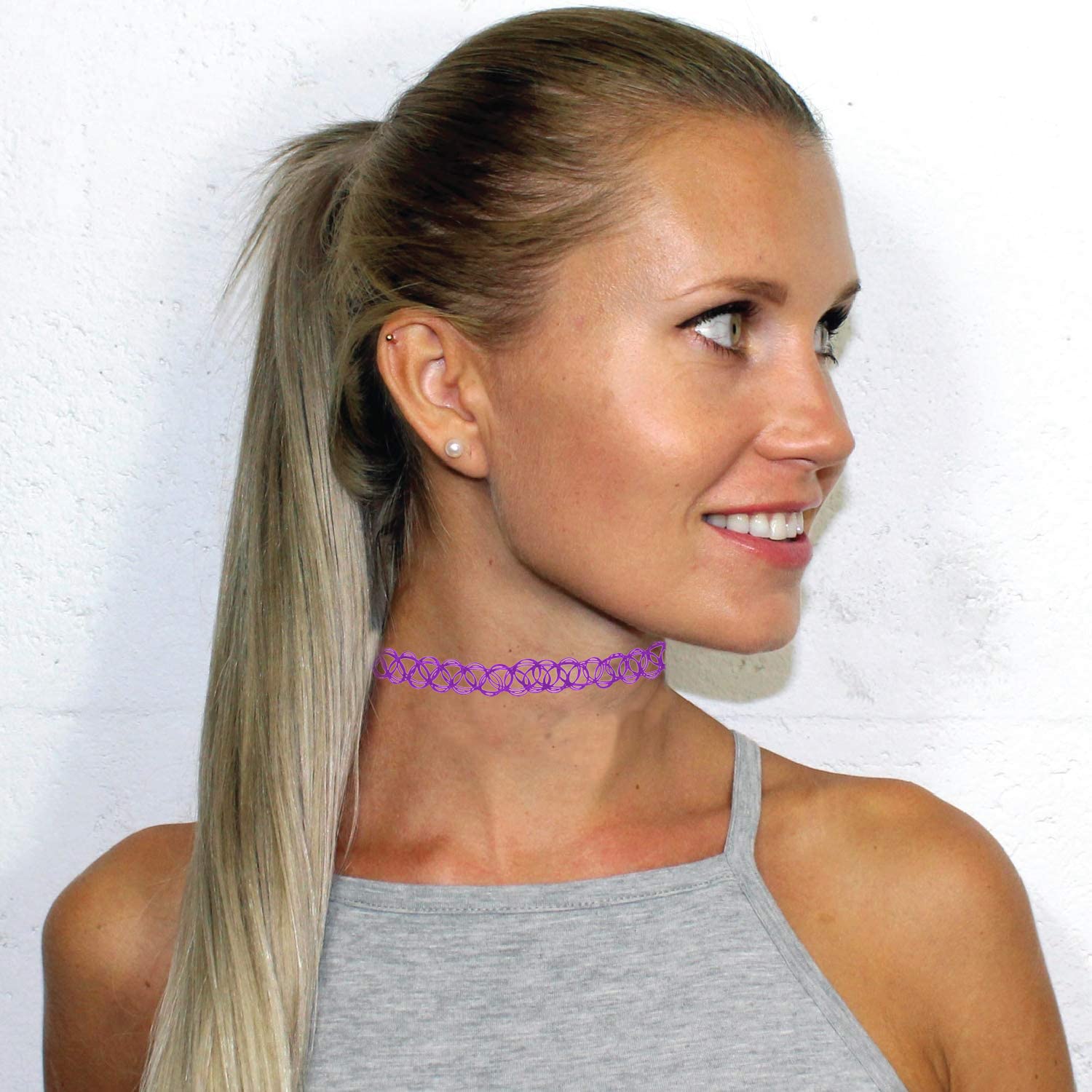 Febbya Colliers Ras du Cou,10 Paquets Chokers de Colliers Extensibles