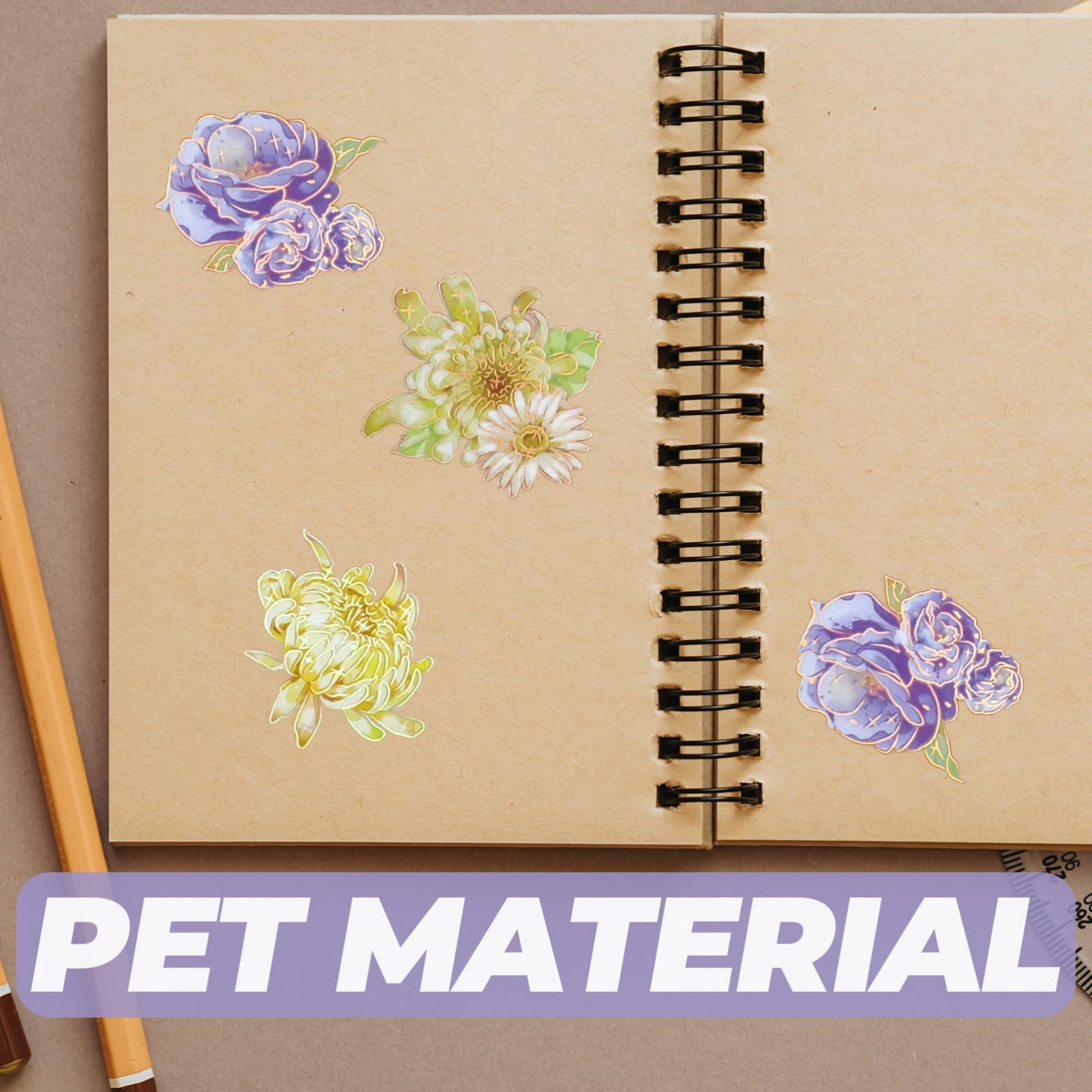 TEHAUX 5 Pièces 4 Autocollants Floraux Vintage Journalisation Floral Autocollants Roses Esthétique Mignon Scrapbooking Botanique Esthétique Stickers L'animal De Compagnie