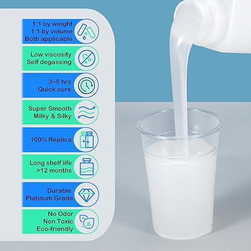 Miniatura 2 de BBDINO Kit de fabricación de moldes de silicona, silicona líquida súper elástica de 2.42 libras para hacer moldes, moldes de platino de curado