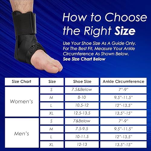 Miniatura 7 de Kennerly - Tobillera para mujeres y hombres, soporte para esguince de tobillo, tendinitis de Aquiles, recuperación de lesiones, diseño con cordones