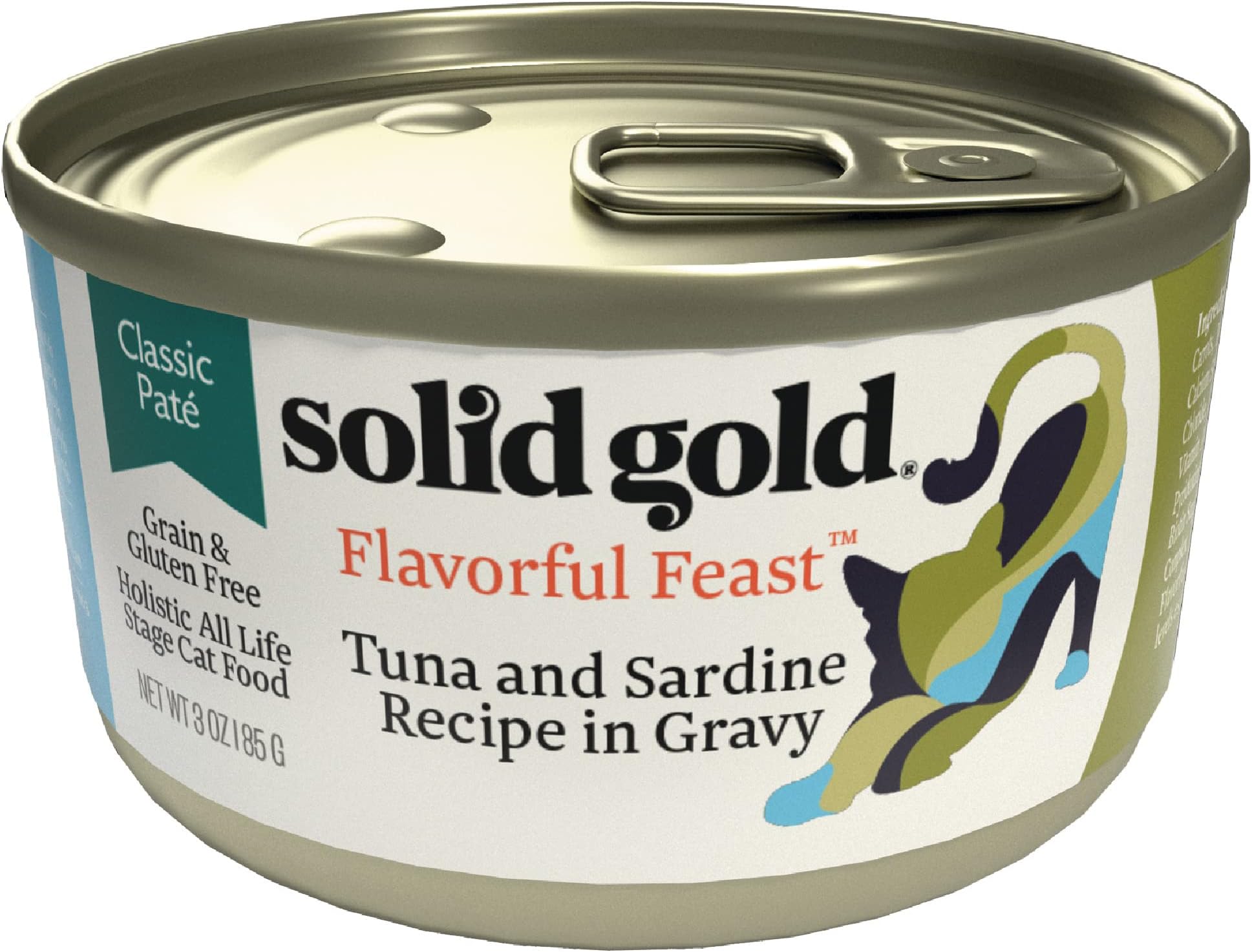 Solid Gold Flavorful Feast Wet Cat Food - Tuna & Sardine Pate - Canned Cat Food, 12 Pack