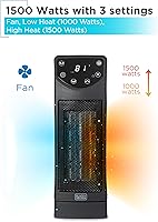 Vista 4 de BLACK+DECKER Oscillating Ceramic Desktop Heater with Remote with Adjustable Thermostat, Black Negro